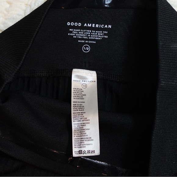 GOOD AMERICAN LEGGINGS WIDE RIB SHINE CLEAN SEAMLESS NWT BLACK - Picture 6 of 8